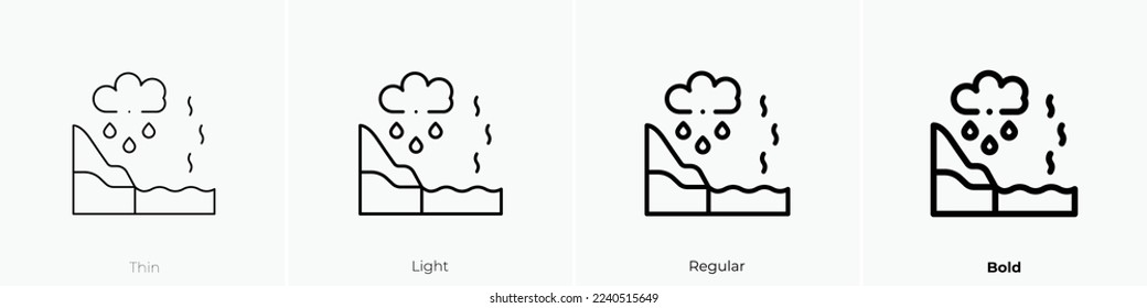 water cycle icon. Thin, Light Regular And Bold style design isolated on white background