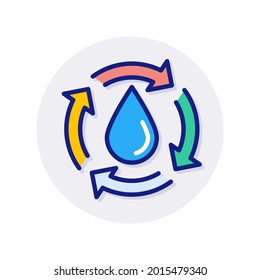 Water Cycle Icon In Vector. Logotype