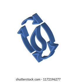 Water cycle isometric left top view 3D icon
