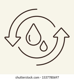 Icono de línea de ciclo de agua. Flecha, gota, agua. Concepto ecológico. La Ilustración vectorial se puede utilizar para temas como la ecología, el medio ambiente, la agricultura
