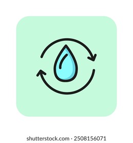 Water cycle line icon. Drop, recycle, circle. Water concept. Can be used for topics like ecology, nature, environment