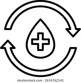 Water Cycle Line Vector Icon Design
