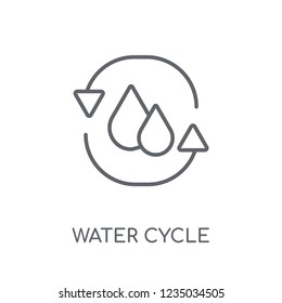 Water cycle linear icon. Modern outline Water cycle logo concept on white background from Ecology collection. Suitable for use on web apps, mobile apps and print media.