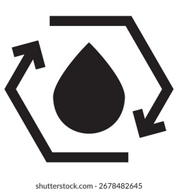 Icono moderno del Vector del ciclo del agua – Plantilla mínima del símbolo de la ilustración para el diseño móvil del UI del App del Web