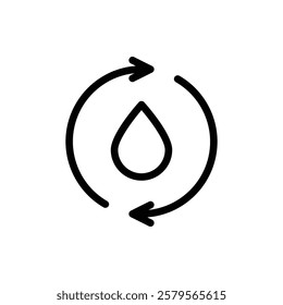 Water Cycle Outline Icon. Water Cycle Icon