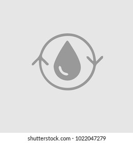 Water cycle symbol. Vector icon eps 10. Drop circular. Simple isolated pictogram.