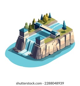 icono de arquitectura de presas de agua aislado