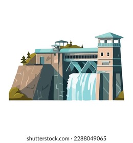 water dam architecture modern icon isolated