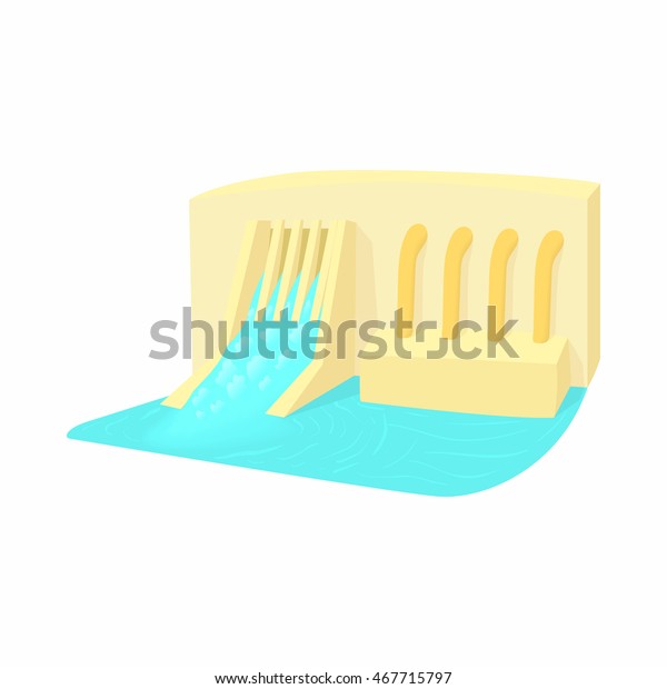 Water Dam Icon Cartoon Style Isolated Stock Vector (Royalty Free ...