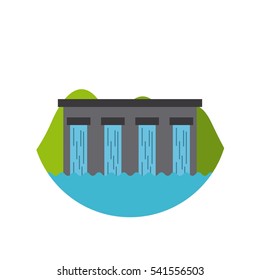 water dam icon over white background. colorful design. vector illustration