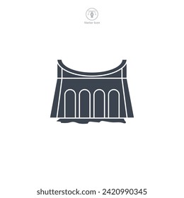 Water Dam Icon symbol vector illustration isolated on white background