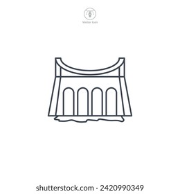 Water Dam Icon symbol vector illustration isolated on white background