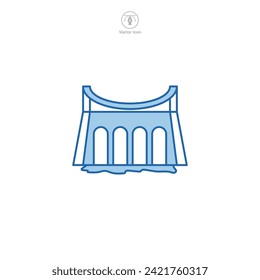 Water Dam Icon symbol vector illustration isolated on white background