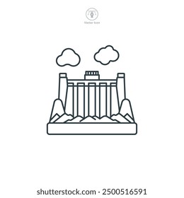 Water Dam icon symbol vector illustration isolated on white background