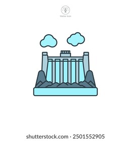 Water Dam icon symbol vector illustration isolated on white background
