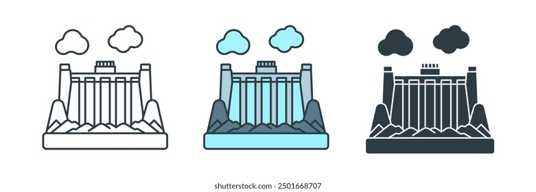 Water Dam icon symbol vector illustration isolated on white background