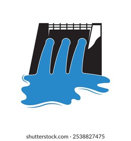 Water dam logo icon,illustration design template