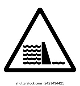 Water Dam Symbol Sign, Vector Illustration, Isolate On White Background Label .EPS10