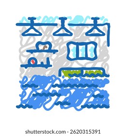 dano de água desastre ícone doodle esboço vetor. dano de água sinal de desastre. ilustração símbolo isolado