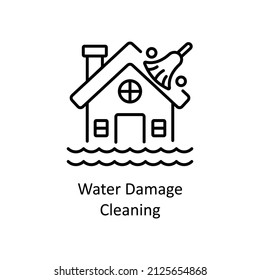 Water Damage vector Outline icon for web isolated on white background EPS 10 file