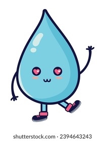 carácter de día de agua en vector de amor aislado