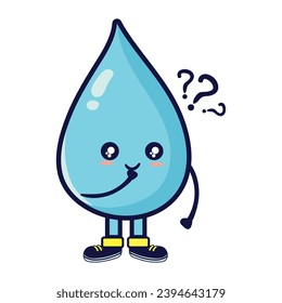 carácter de día de agua preguntando el vector aislado