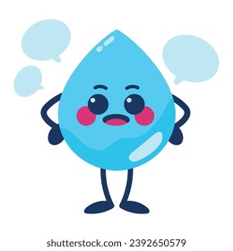 water day drop cartoon isolated illustration
