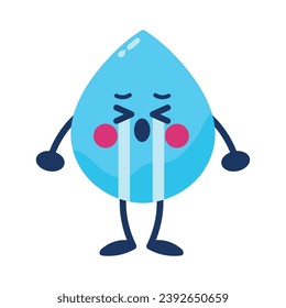 water day drop character crying illustration