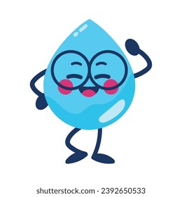 carácter de caída de día de agua, ilustración aislada
