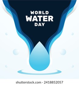 water day flat illustration design template