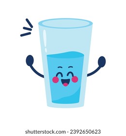 water day glass cartoon illustration