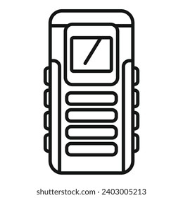 Vector de contorno de icono electrónico profundo en agua. Pantalla de diagnóstico eléctrica. Sensor de unidades