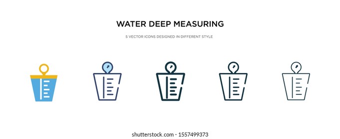 water deep measuring icon in different style vector illustration. two colored and black water deep measuring vector icons designed in filled, outline, line and stroke style can be used for web,