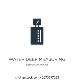 Vector de icono de medición de profundidad de agua. Icono moderno de medición de aguas planas de la recogida de medidas aisladas en fondo blanco. La ilustración vectorial puede utilizarse para el diseño gráfico web y móvil, 