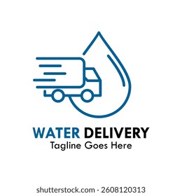 Water delivery design logo template illustartion