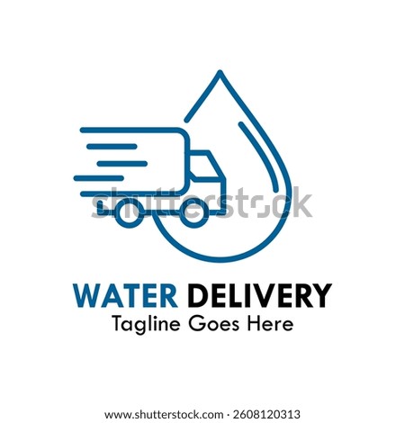 Water delivery design logo template illustartion