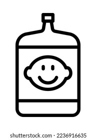 Water delivery flat line icon. Plastic bottles. Outline sign for mobile concept and web design, store
