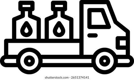 Ilustração de vetor de contorno de ícone de entrega de água