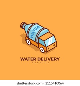 Water delivery logo design template. Vector illustration.