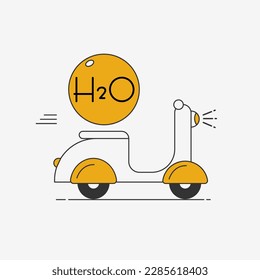 Water delivery ride motorcycle icon symbol,flat design for apps and websites, isolated on white background,vector