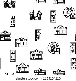 Water Delivery Service Business Vector Seamless Pattern Thin Line Illustration