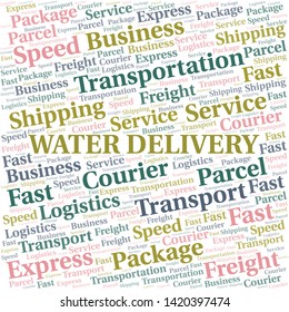 Water Delivery word cloud. Wordcloud made with text only.