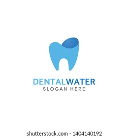 Water Dental Tooth Logo Vector