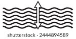 Water Depth Icon, Measure The Depth Of Shallow Waters Vector Art Illustration