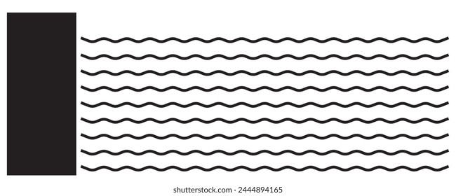 Water Depth Icon, Measure The Depth Of Shallow Waters Vector Art Illustration