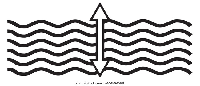 Water Depth Icon, Measure The Depth Of Shallow Waters Vector Art Illustration