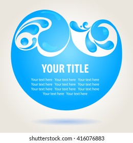 Water design background with splashes and place for text, vector illustration