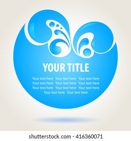 Water design background with splashes and place for text, vector illustration