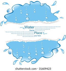 Water design with the broken off paper. (vector  illustration)