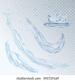 Water design element drops splash wave vector illustration